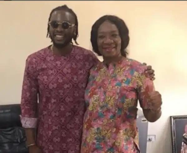 #BBNaija: Lovely Photo Of Evicted Housemate, Teddy A And His Mother